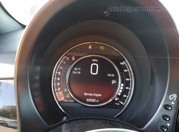3C3CFFBR2GT122368 2016 FIAT 500 Black Instrument cluster view
