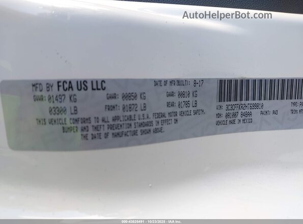 3C3CFFKR2HT699810 2017 FIAT 500 Белый Вид подкапотного пространства