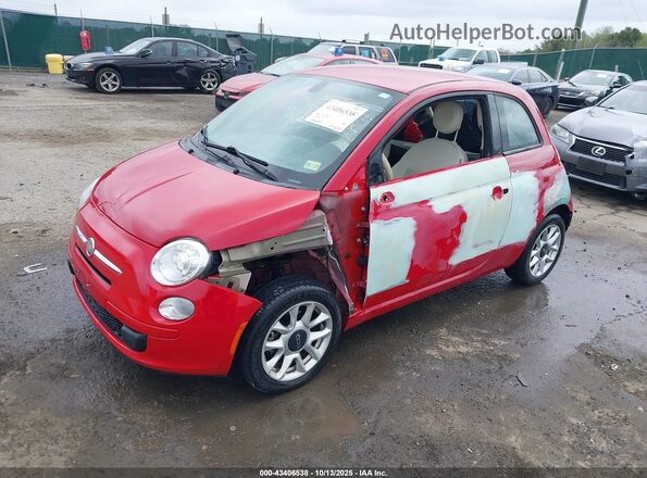 3C3CFFKRXHT697948 2017 FIAT 500 Red Front left