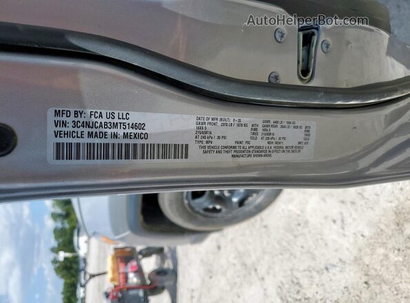 3C4NJCAB3MT514602 2021 JEEP COMPASS Silver 