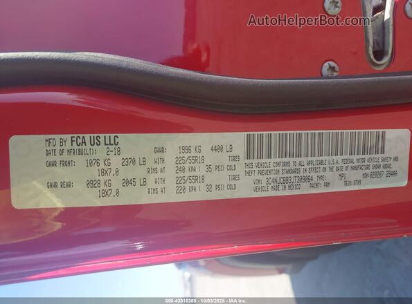 3C4NJCBB3JT309064 2018 JEEP COMPASS Red 