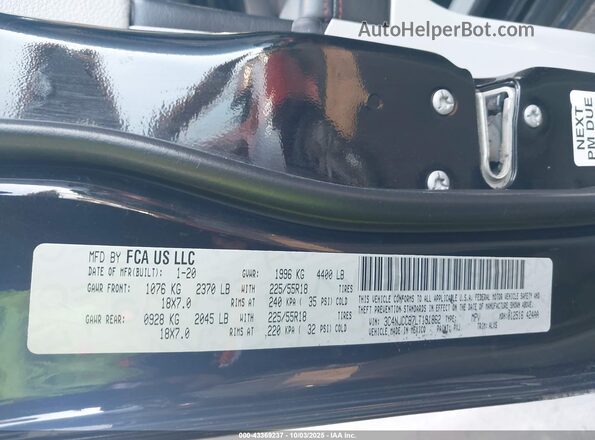 3C4NJCCB7LT191862 2020 JEEP COMPASS Черный Вид подкапотного пространства