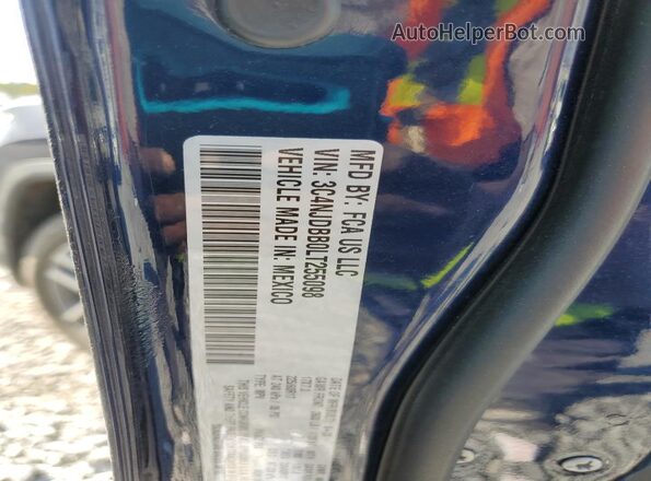 3C4NJDBB0LT255098 2020 JEEP COMPASS Blue Вид наклейки з VIN-кодом