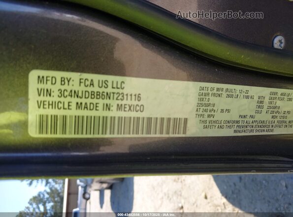 3C4NJDBB6NT231116 2022 JEEP COMPASS Black Engine compartment view
