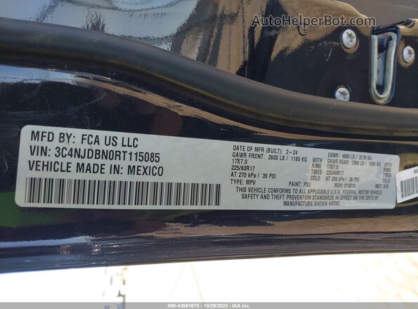 3C4NJDBN0RT115085 2024 JEEP COMPASS Black Vista del compartimento del motor