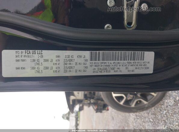 3C4NJDDB2LT170387 2020 JEEP COMPASS Black Вид підкапотного простору