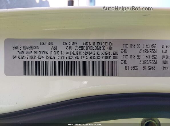 3C4PDCABXJT386032 2018 DODGE JOURNEY Белый 