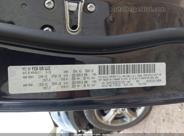 3C4PDDGG5GT217151 2016 DODGE JOURNEY Черный Вид подкапотного пространства