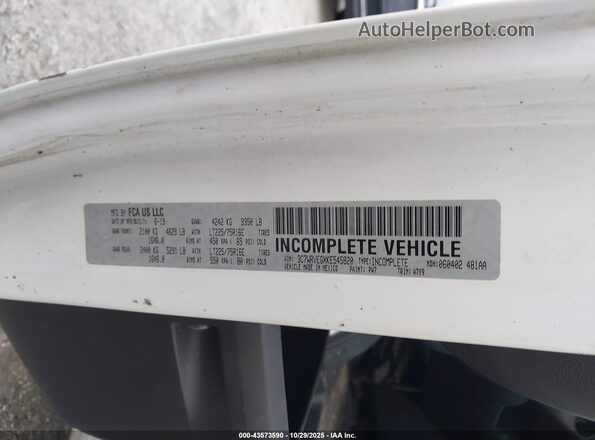 3C7WRVEGXKE545820 2019 RAM PROMASTER 3500 CAB White Widok komory silnika
