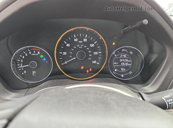 3CZRU6H71JM727513 2018 HONDA HR-V Silver Instrument cluster view