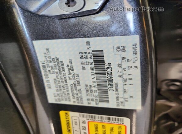 3FA6P0HD2GR202626 2016 FORD FUSION Серый Вид подкапотного пространства