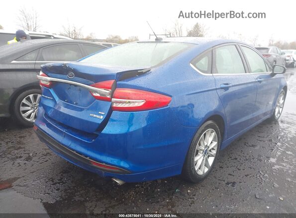 3FA6P0LU1HR400686 2017 FORD FUSION HYBRID Blue Tył prawy