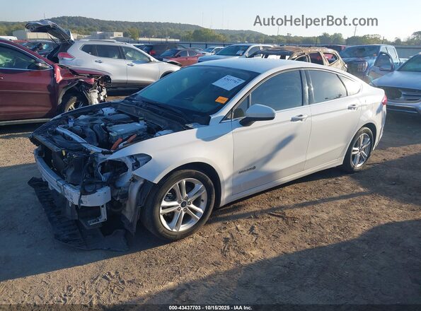 3FA6P0LU1JR195229 2018 FORD FUSION HYBRID White Front left
