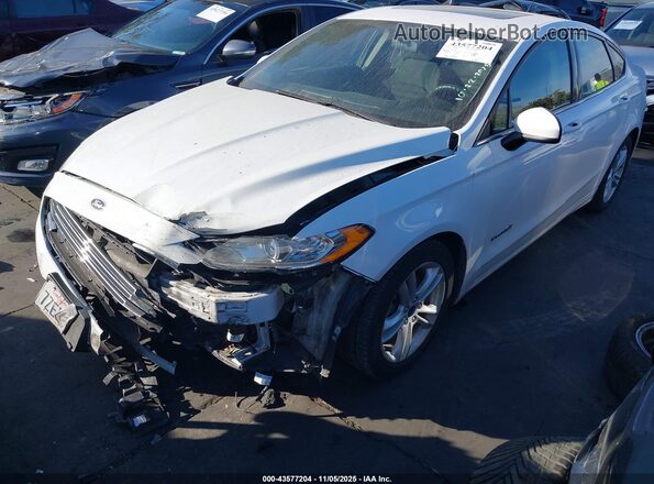 3FA6P0LU4JR103109 2018 FORD FUSION HYBRID White Առջևի ձախ երեք քառորդ տեսարան