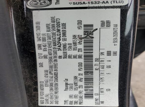 3FADP4AJ2JM100973 2018 FORD FIESTA Black 