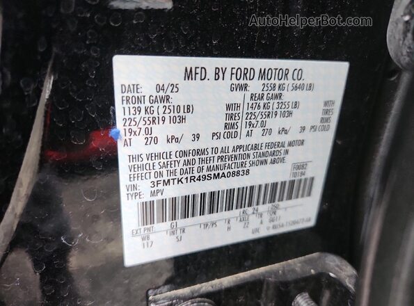 3FMTK1R49SMA08838 2025 FORD MUSTANG Black VIN sticker view