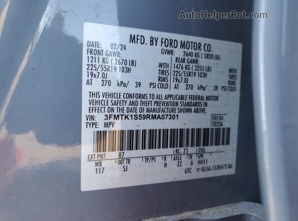 3FMTK1S59RMA07301 2024 FORD MUSTANG Gray სალონის 360-გრადუსიანი ხედი