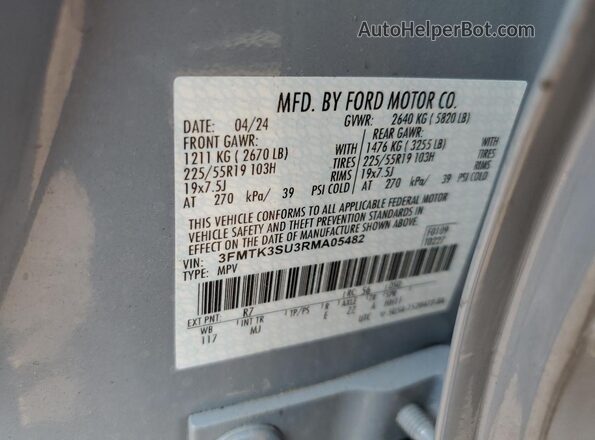 3FMTK3SU3RMA05482 2024 FORD MUSTANG MACH-E PREMI Gray Вид підкапотного простору