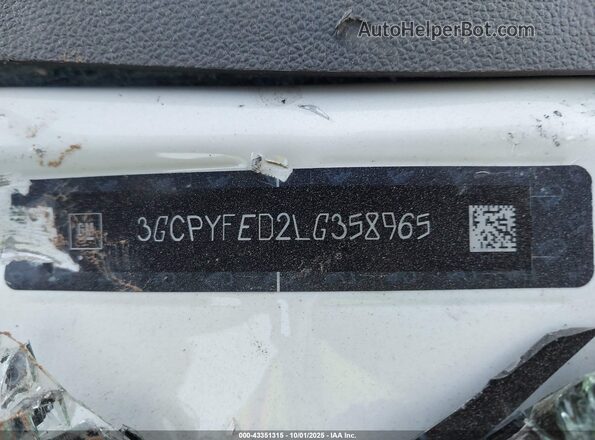 3GCPYFED2LG358965 2020 CHEVROLET SILVERADO White ძრავის განყოფილების ხედი