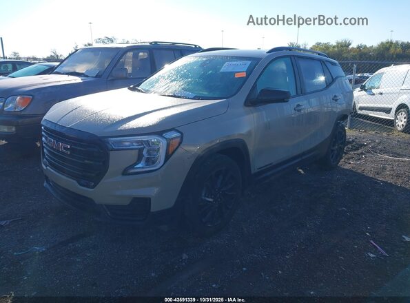 3GKALMEG3PL114147 2023 GMC TERRAIN Бежевый Передняя левая четверть