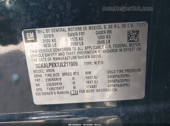 3GKALPEX7JL211909 2018 GMC TERRAIN Black 