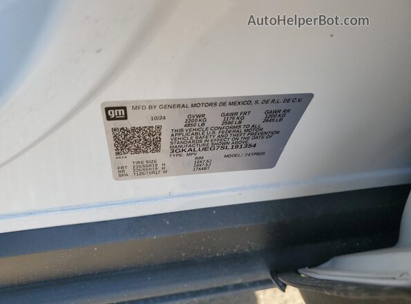 3GKALUEG7SL191354 2025 GMC TERRAIN White Vista del compartimento del motor