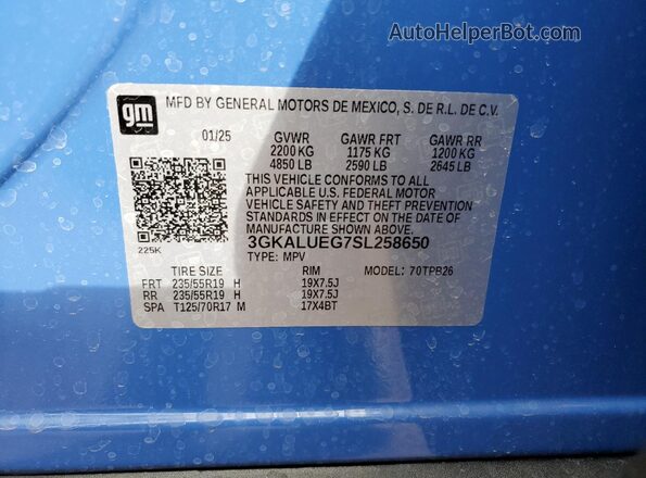 3GKALUEG7SL258650 2025 GMC TERRAIN Blue 