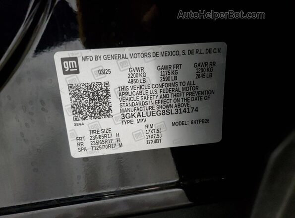 3GKALUEG8SL314174 2025 GMC TERRAIN Black 