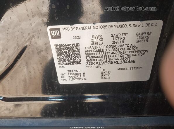 3GKALVEG8RL184459 2024 GMC TERRAIN Blue Engine compartment view