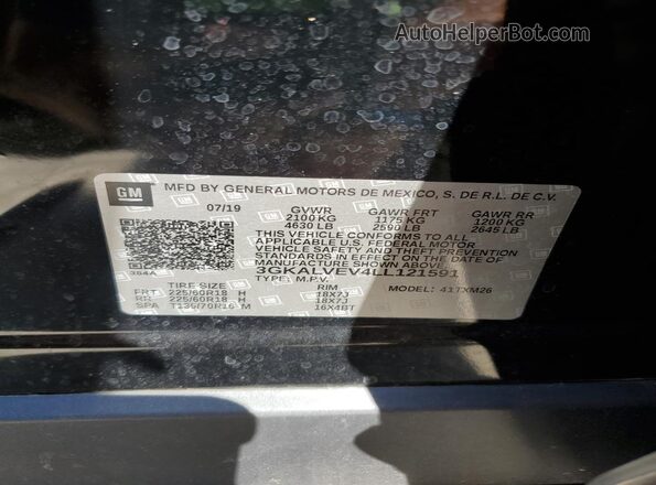 3GKALVEV4LL121591 2020 GMC TERRAIN Black Սալոնի 360 աստիճան տեսք