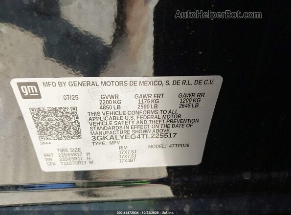 3GKALYEG4TL225517 2026 GMC TERRAIN Black Vista del compartimento del motor