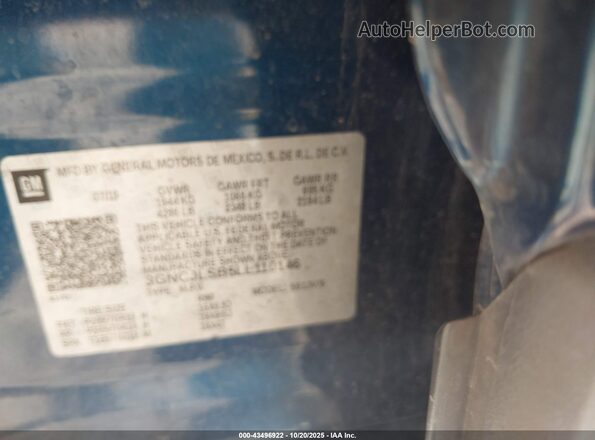 3GNCJLSB5LL110146 2020 CHEVROLET TRAX Blue Engine compartment view
