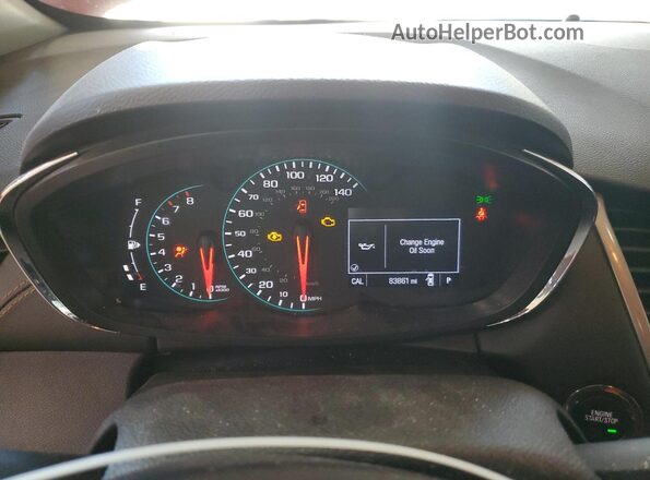 3GNCJPSB8LL153239 2020 CHEVROLET TRAX Red Instrument cluster view