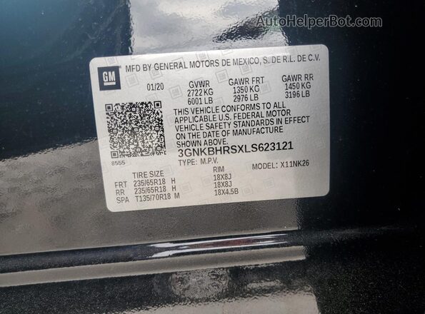 3GNKBHRSXLS623121 2020 CHEVROLET BLAZER Black სალონის 360-გრადუსიანი ხედი