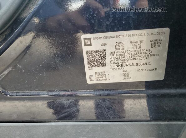 3GNKBJRS3LS564811 2020 CHEVROLET BLAZER Black Vista de los asientos traseros