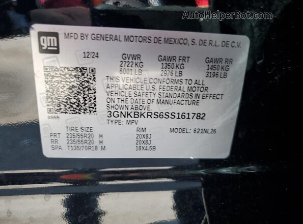 3GNKBKRS6SS161782 2025 CHEVROLET BLAZER Black 