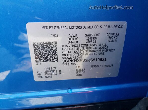 3GPKHXRJ3RS519621 2024 HONDA PROLOGUE Blue 