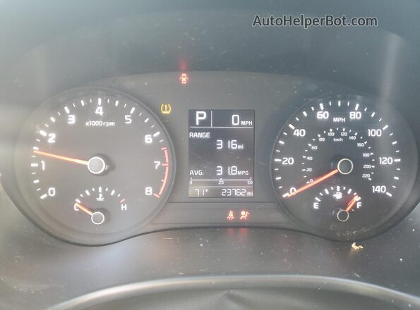 3KPA24AD2LE260015 2020 KIA RIO White Вид щитка приладів