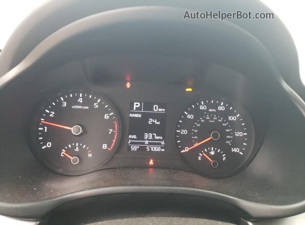 3KPA24AD9LE337169 2020 KIA RIO Blue Սարքավորումների վահանակի տեսք