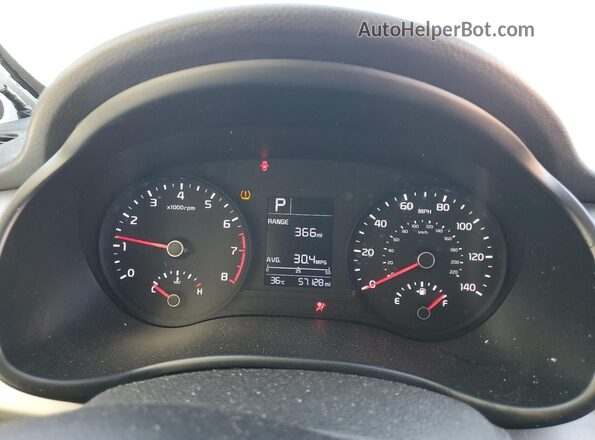 3KPA25AD8LE318294 2020 KIA RIO White Սարքավորումների վահանակի տեսք