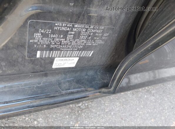 3KPC24A63NE170126 2022 HYUNDAI ACCENT Черный Вид подкапотного пространства
