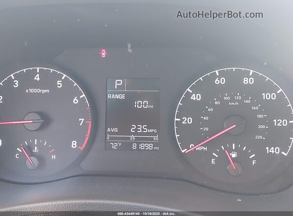 3KPC24A6XLE110423 2020 HYUNDAI ACCENT White უკანა სავარძლების ხედი
