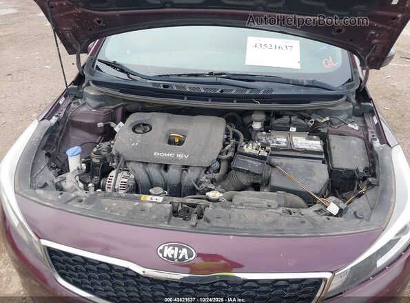 3KPFK4A7XJE224070 2018 KIA FORTE Maroon 