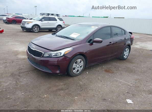 3KPFK4A7XJE224070 2018 KIA FORTE Maroon 