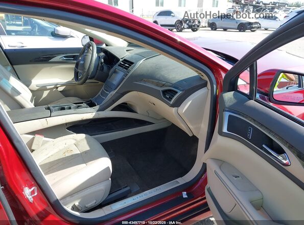 3LN6L2LU6GR612897 2016 LINCOLN MKZ HYBRID Red Widok wnętrza z przodu