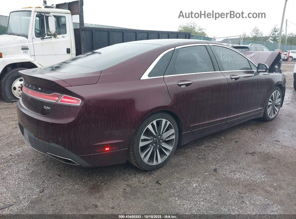 3LN6L5LU1HR629903 2017 LINCOLN MKZ HYBRID Maroon Rear right