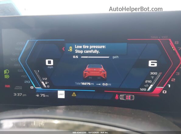 3MF13DM03R8E57415 2024 BMW M2 Orange Вид задніх сидінь