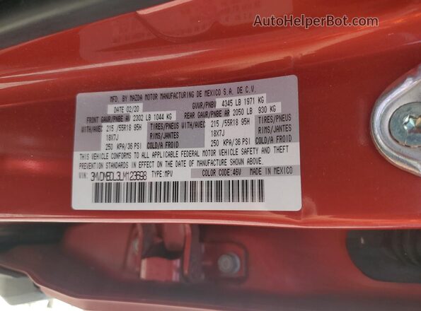 3MVDMBDL3LM123698 2020 MAZDA CX-30 Red სალონის 360-გრადუსიანი ხედი