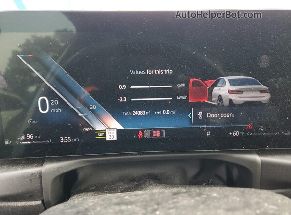 3MW39FS0XP8D10785 2023 BMW 3 SERIES White Вид щитка приладів