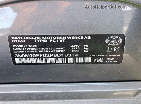 3MW49FF02P8D18314 2023 BMW M3 Gray 